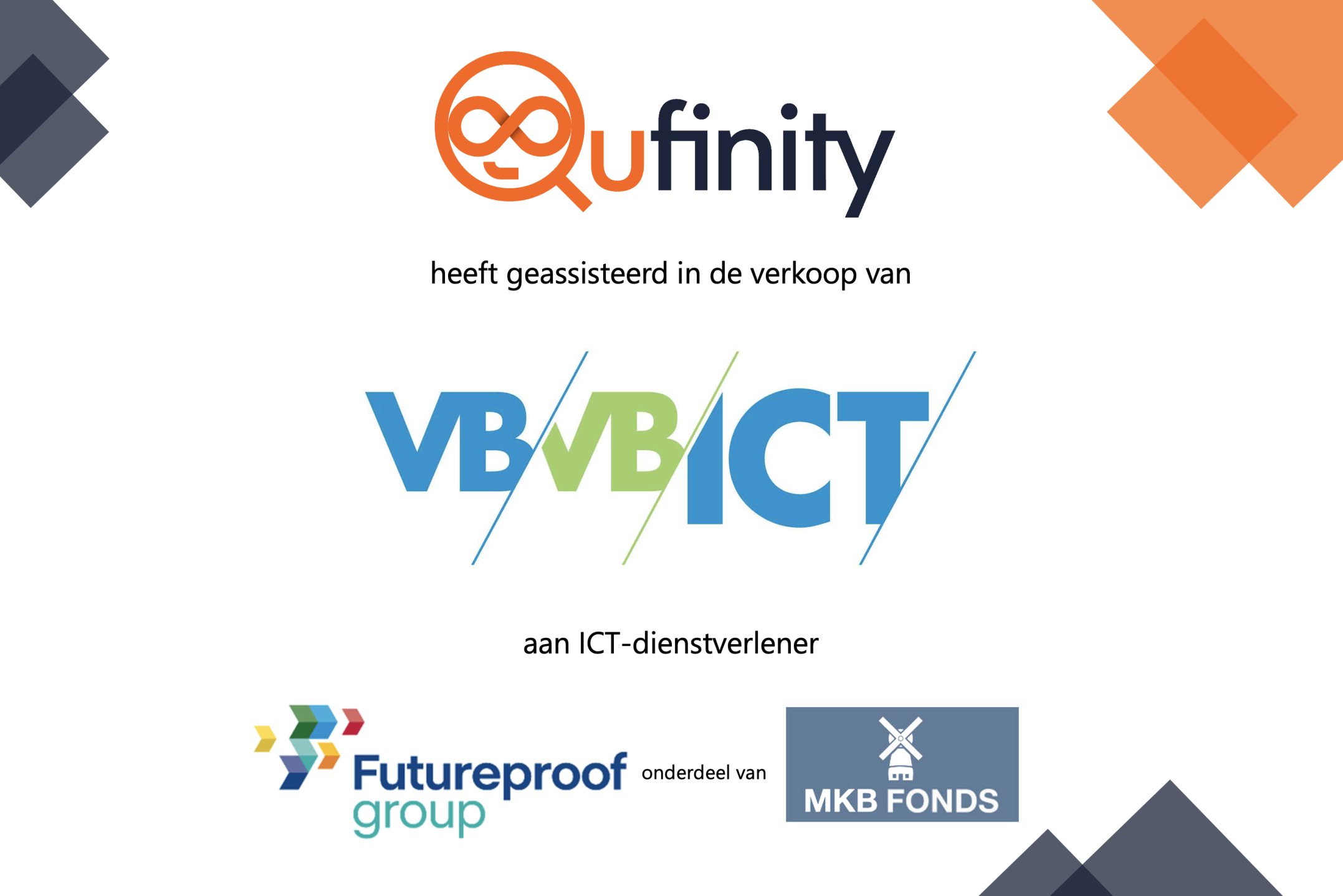 Qufinity VBVB ICT verkoop aan Futureproof Group MKB Fonds M&A Deal