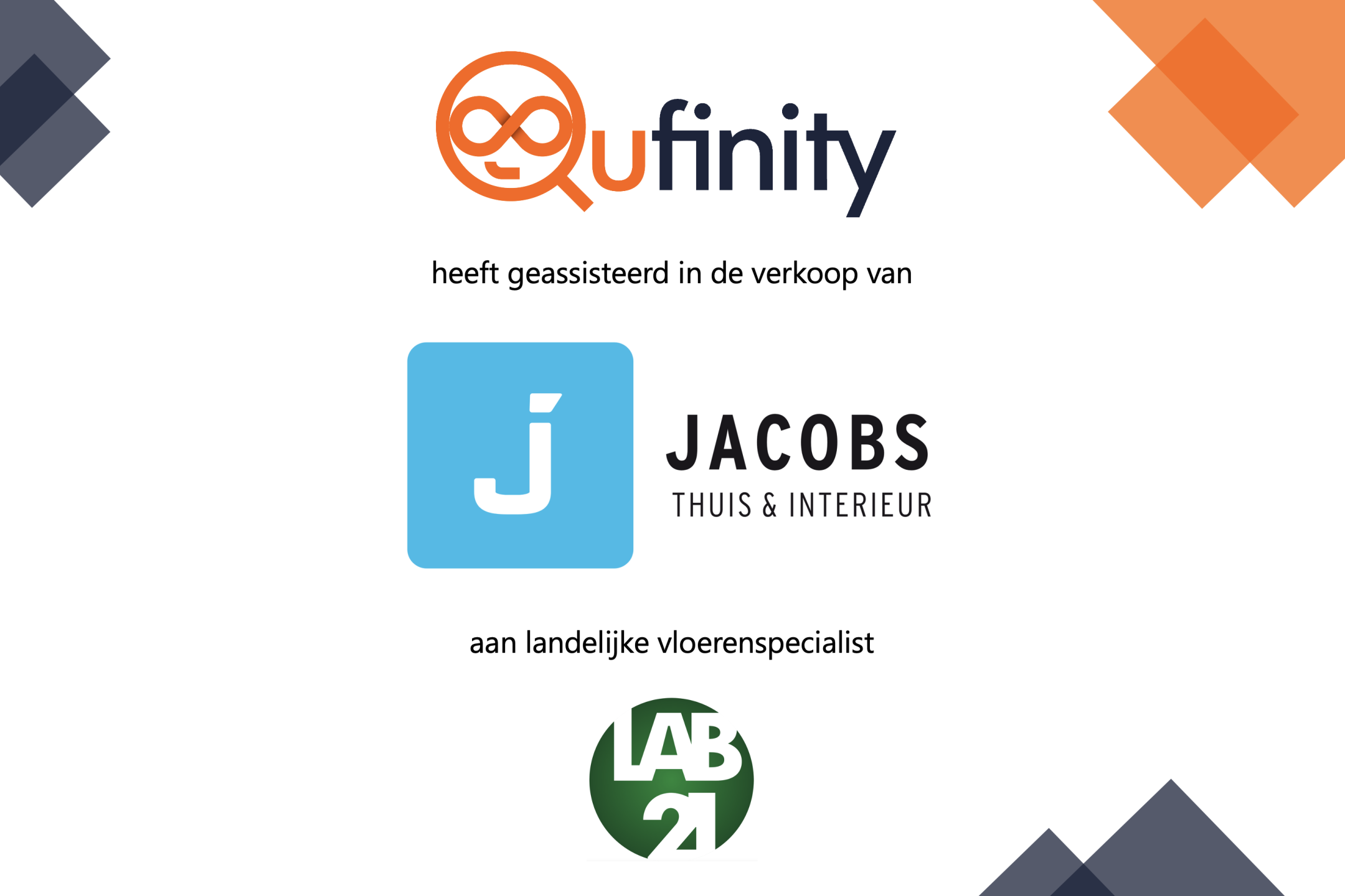 Qufinity Jacobs Thuis & Interieur verkoop aan LAB21 M&A Deal